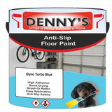 Denny's Floor Paint For Grip Coating Colour- Dyno Turbo Blue - Anti-Slip Hardwearing Safe