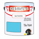 Denny's Tile Paint For Bathroom Tile Colour- Dyno Turbo Blue - Moistureproof Easy-Clean Makeover