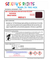 ROVER EMBASSY MAROON Spray or Brush Paint For Classic ROVER Model A60 Cambridge Restore my Old ROVER