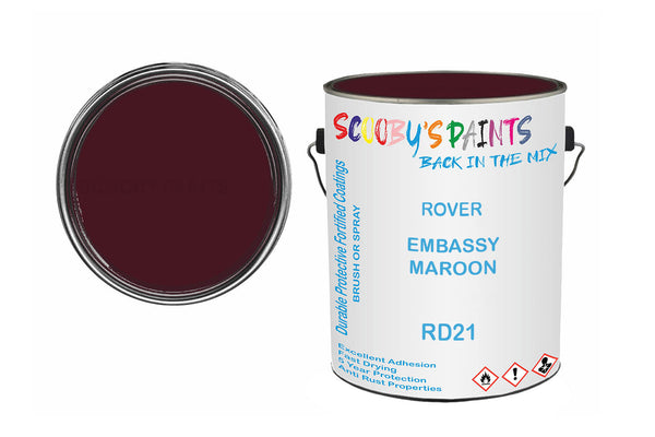 Mixed Paint For Rover A60 Cambridge, Embassy Maroon, Code: Rd21, Red