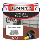 Denny's Floor Paint For Grip Coating Colour- Earth Foundry Brown - Anti-Slip Hardwearing Safe