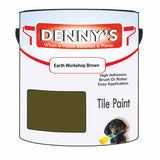 Denny's Tile Paint For Bathroom Tile Colour- Earth Workshop Brown - Moistureproof Easy-Clean Makeover