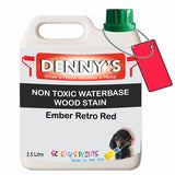 Denny's Stain Paint For Sheds Colour- Ember Retro Red - Weatherproof Uv-Safe Nourish