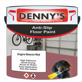 Denny's Floor Paint For Grip Coating Colour- Engine Beacon Red - Anti-Slip Hardwearing Safe