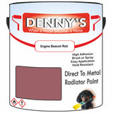 Denny's High Temp Paint For Boilers Colour- Engine Beacon Red - Heatproof Anti-Rust Longlife