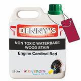 Denny's Stain Paint For Fences Colour- Engine Cardinal Red - Weatherproof Uv-Safe Protect