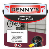 Denny's Floor Paint For Grip Coating Colour- Engine Cargo Red - Anti-Slip Hardwearing Safe
