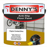 Denny's Floor Paint For Grip Coating Colour- Engine Combat Olive - Anti-Slip Hardwearing Safe