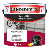 Denny's Floor Paint For Grip Coating Colour- Engine Rivet Red - Anti-Slip Hardwearing Safe