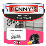 Denny's Floor Paint For Grip Coating Colour- Engine Velocity Red - Anti-Slip Hardwearing Safe