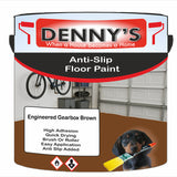 Denny's Floor Paint For Grip Coating Colour- Engineered Gearbox Brown - Anti-Slip Hardwearing Safe