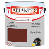 Denny's Floor Paint For Garages Colour- Engineered Industrial Brown - Oilproof Tyre-Tough Hardwearing