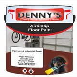 Denny's Floor Paint For Grip Coating Colour- Engineered Industrial Brown - Anti-Slip Hardwearing Safe