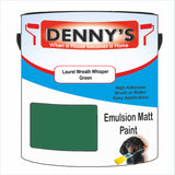 Denny's Emulsion Paint For Walls Colour- Laurel Wreath Whisper Green - Matte Wipe-Clean Durable Coverage