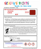 Morris FLAME RED Spray or Brush Paint For Classic Morris Model Marina Restore my Old Morris