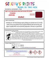 Ford Escort Mark IV Code: DAC Ford Automotive Paint Tinned Automotive Paint Sprayable Auto Paint Brushable Car Paint Versatile Ford Paint