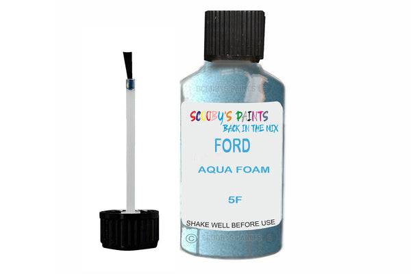 Mixed Paint For Ford Fiesta, Aqua Foam, Touch Up, 5F
