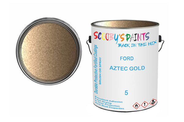 Mixed Paint For Ford Escort Mark Iii, Aztec Gold, Code: 5, Yellow