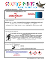 Genuine FORD, AZURE (ELECTRIC) BLUE/BLAU Touch up paint Code 2P, Automotive Paint, Factory-Matched Colour, Quick Fix, Long-Lasting, Precision Application, Protect Against Rust, Expertly Formulated
