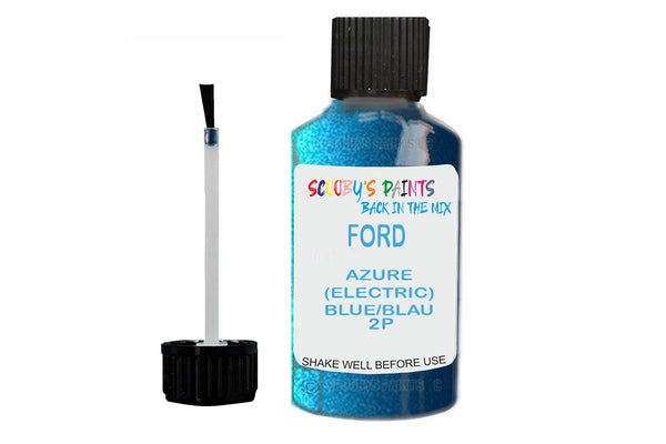 Mixed Paint For Ford Cabrio, Azure (Electric) Blue/Blau, Touch Up, 2P