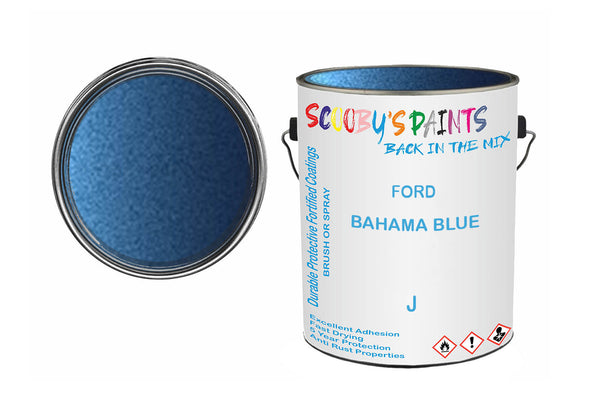 Mixed Paint For Ford Escort Mark Iv, Bahama Blue, Code: J, Blue