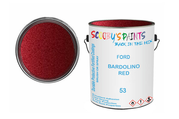 Mixed Paint For Ford Escort Mark Ii, Bardolino Red, Code: 53, Red