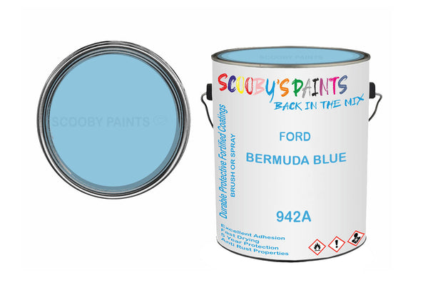 Mixed Paint For Ford Transit Mark Iv, Bermuda Blue, Code: 942A, Blue