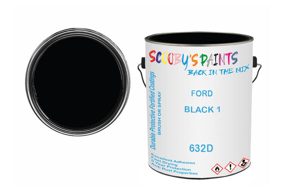 Mixed Paint For Ford Fiesta, Black 1, Code: 632D, Black