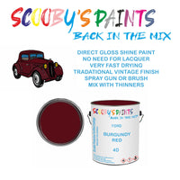 Ford Scorpio BURGUNDY RED Tin Can Automotive Paint - Suitable for Spraying or Brushing - Premium Finish for Your Vehicle