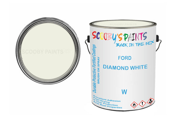 Mixed Paint For Ford Escort Mark Ii, Diamond White, Code: W, White