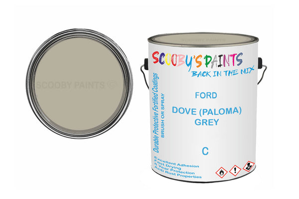Mixed Paint For Ford Ka, Dove (Paloma) Grey, Code: C, Grey