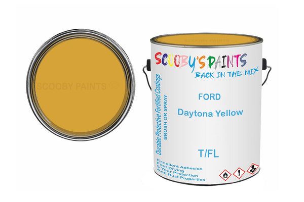 Mixed Paint For Ford Escort Iii, Daytona Yellow, Code: T/Fl, Yellow