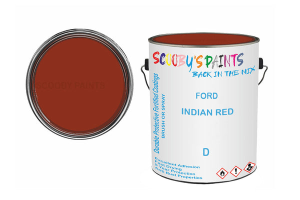 Mixed Paint For Ford Transit Mark Iii, Indian Red, Code: D, Red