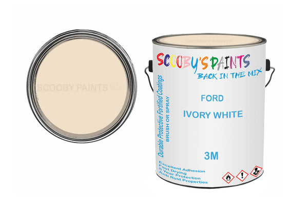 Mixed Paint For Ford Fiesta, Ivory White, Code: 3M, White