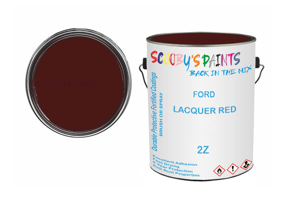 Mixed Paint For Ford Transit Van, Lacquer Red, Code: 2Z, Red