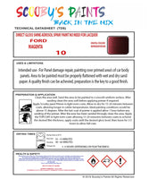 Ford Escort Cabrio Code: 10 Ford Automotive Paint Tinned Automotive Paint Sprayable Auto Paint Brushable Car Paint Versatile Ford Paint