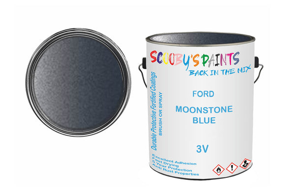 Mixed Paint For Ford Escort Mark Ii, Moonstone Blue, Code: 3V, Blue
