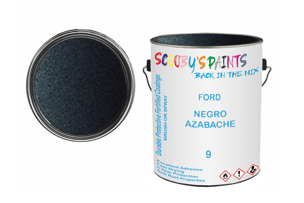 Mixed Paint For Ford Scorpio, Negro Azabache, Code: 9, Black