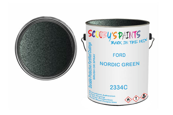 Mixed Paint For Ford Escort Mark Iv, Nordic Green, Code: 2334C, Green