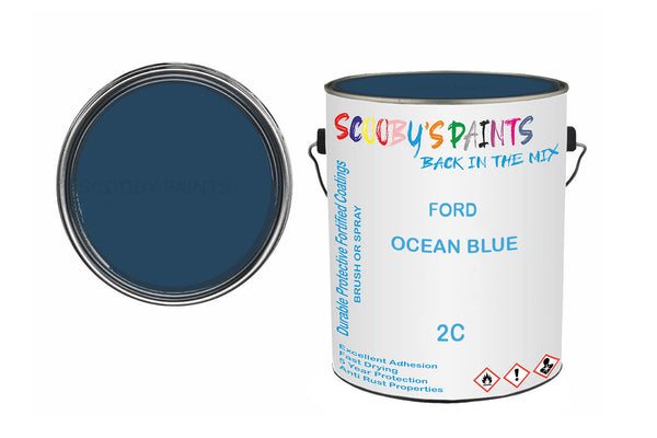 Mixed Paint For Ford Transit Mark Iii, Ocean Blue, Code: 2C, Blue