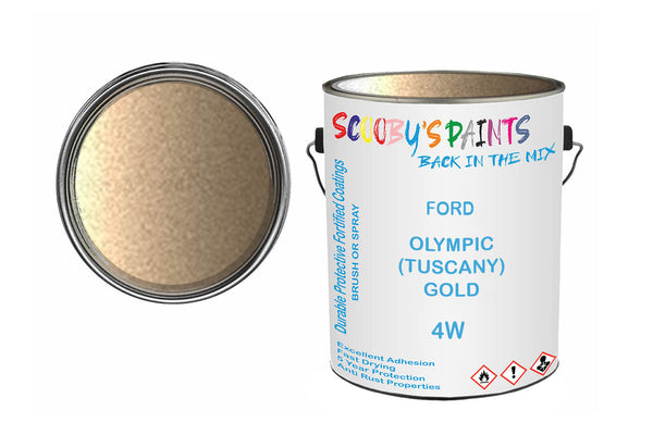 Mixed Paint For Ford Escort Cabrio, Olympic (Tuscany) Gold, Code: 4W, Yellow
