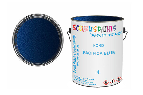 Mixed Paint For Ford Escort Mark Iv, Pacifica Blue, Code: 4, Blue