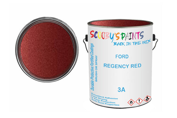 Mixed Paint For Ford Cabrio, Regency Red, Code: 3A, Red
