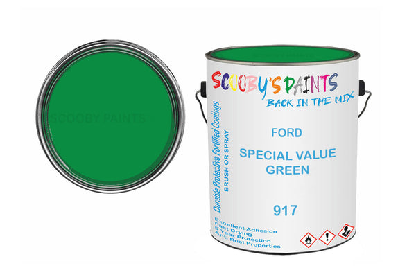 Mixed Paint For Ford Fiesta, Special Value Green, Code: 917, Green