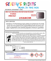 Ford Escort Cabrio Code: 2568CM Ford Automotive Paint Tinned Automotive Paint Sprayable Auto Paint Brushable Car Paint Versatile Ford Paint