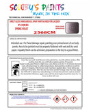 Ford Escort Cabrio Code: 2568CM Ford Automotive Paint Tinned Automotive Paint Sprayable Auto Paint Brushable Car Paint Versatile Ford Paint
