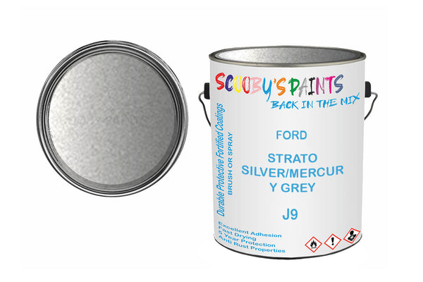 Mixed Paint For Ford Granada, Strato Silver/Mercury Grey, Code: J9, Grey