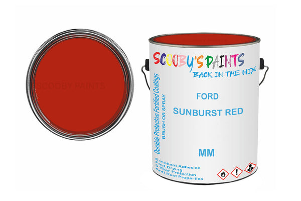 Mixed Paint For Ford Transit Mark Ii, Sunburst Red, Code: Mm, Red