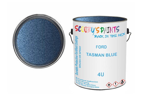 Mixed Paint For Ford Escort Cabrio, Tasman Blue, Code: 4U, Blue