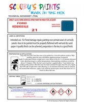 Ford Escort Code: 21 Ford Automotive Paint Tinned Automotive Paint Sprayable Auto Paint Brushable Car Paint Versatile Ford Paint